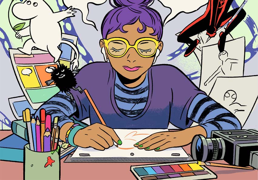 Imatge del esdeveniment:Dibuix d'una dona fent una il·lustració